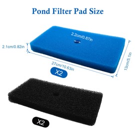 PWEOW Pond Filter Pads for Outdoor Ponds, Coarse and Fine Pond Filter Media Compatible with 52231and 52229 Filters Box, for Pond 871980305528 Sponge Filters Replacement for Fish Ponds (2 Sets)