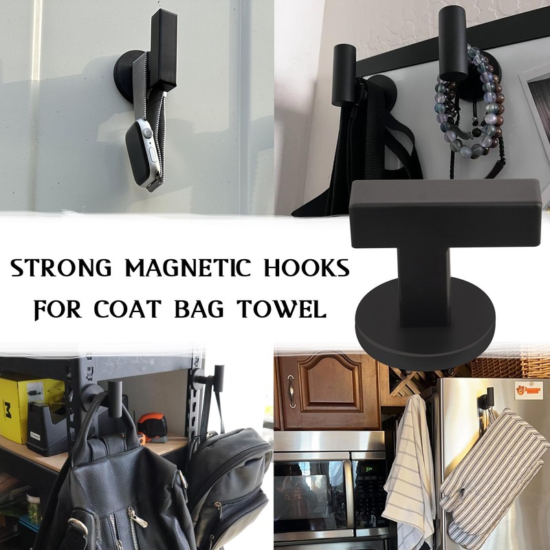 ULIBERMAGNET Coat Hooks for Hanging,2PCS Magnetic Mount Coat Hanger Hooks,Anti-Slip