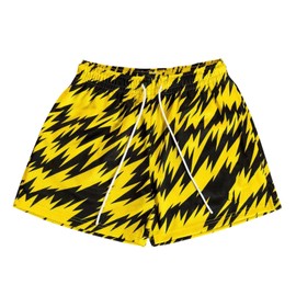 LEEYUSEN - Pantalones cortos para hombre con estampado gráfico con cordón, para entrenamiento, atletismo, baloncesto, verano, correr, 115-Yellow, M