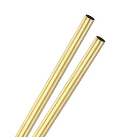 M METERXITY 2-Pack 300mm Brass Round Tube, 10mm OD 0.2mm Wall Thickness H65 Brass Seamless Tubing for Construction/Machining/DIY Crafting, Metal Straight Pipe [0.39x0.01x11.8IN]