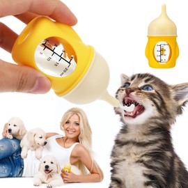 Pet Feeding Bottle for Puppies and Kittens, Silicone Puppy Bottles for Nursing, Current Limiting Kitten Bottles for Nursing, 20ml Yellow