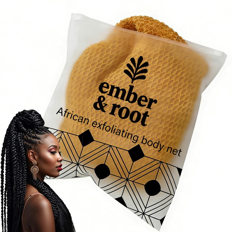 Esponja exfoliante corporal africana Ember and Root, esponja exfoliante africana