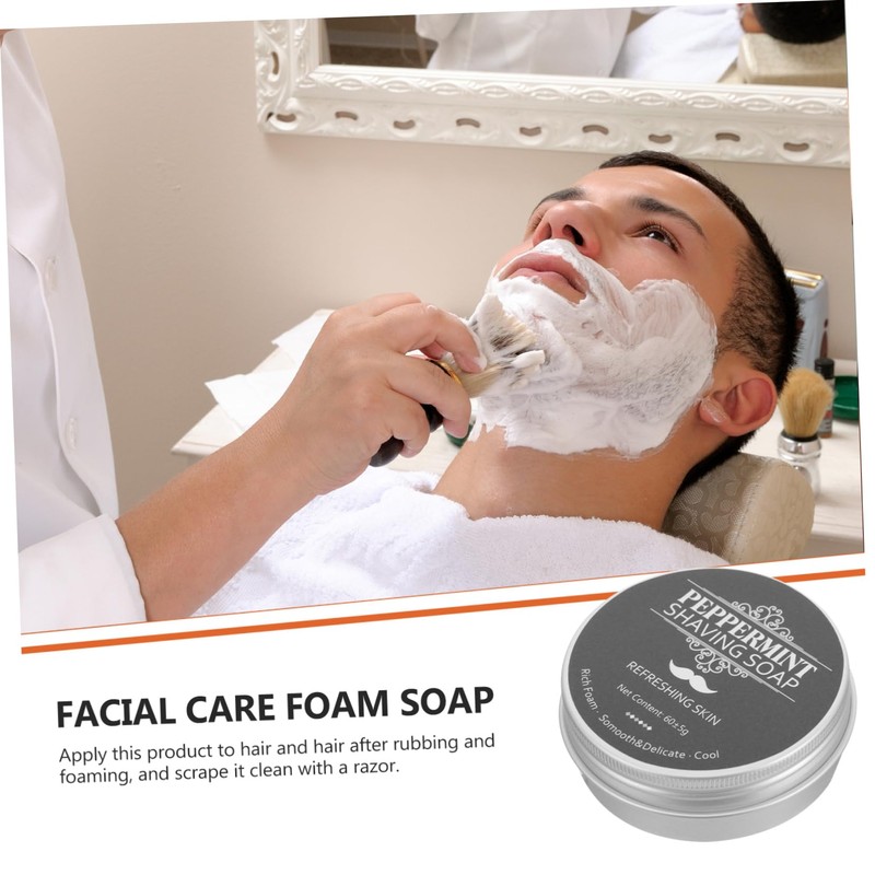 NOLITOY Men's Gentle Peppermint Shaving Soap Travel-friendly Shave Soap Bar