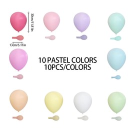 100PCS Macaron Balloons 12In Rainbow Color Balloons for Baby Showerfor Girls Women Latex Ballons Baby Shower Christmas Thanksgiving Graduation Wedding Birthday Rainbow Party Wedding Decorations