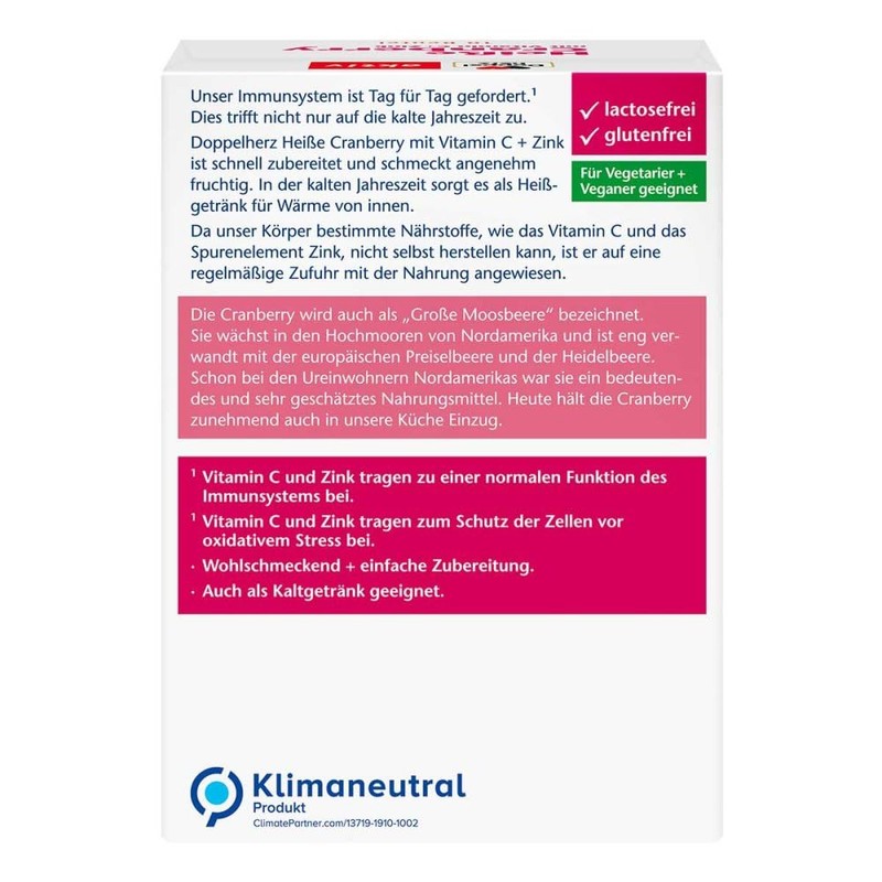 doppelherz Hot Cranberry M.Vit.C + Zinc Granules Pack of 10
