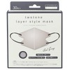 [MASK LABO] ツートーンレイヤースタイルマスク30枚入 バイカラーマスク 3D形状 血色カラー 不織布3層 全国マスク工業会 JIS規格 (アッシュグレー,