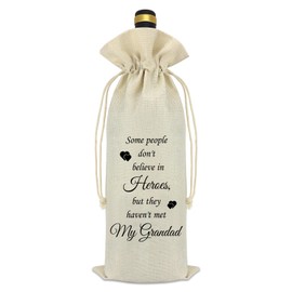 Grandpa Gifts Grandad Wine Bag Gift Grandpa Birthday Gifts From Granddaughter Grandson Thank You Gift for Grandfather Grandpa Appreciation Gift Thanksgiving Christmas Father's Day Gift Wine Bottle Bag