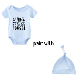 YSCULBUTOL Baby Twins Bodysuit On Se Plante On Pousse Newborn Baby Outfits Unisex Toddler Romper Cute Clothes With Hat(blue 6m)