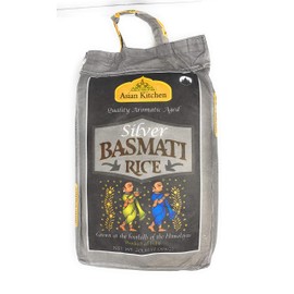 Asian Kitchen Silver White Basmati Rice Aged, 20 Pound (20lbs, 9.08kg) ~ All Natural | Gluten Friendly | Vegan | Indian Origin | Export Quality