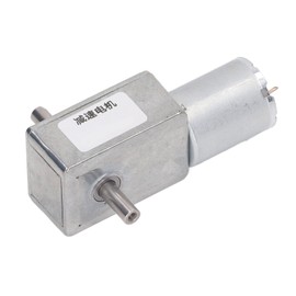 25kg.cm Dual Shaft DC Gear Motor 12V 370 Zinc Alloy Shell, Self Locking Reversible Turbine with Long, 6mm Shaft for Robot Rotating Table (30RPM)