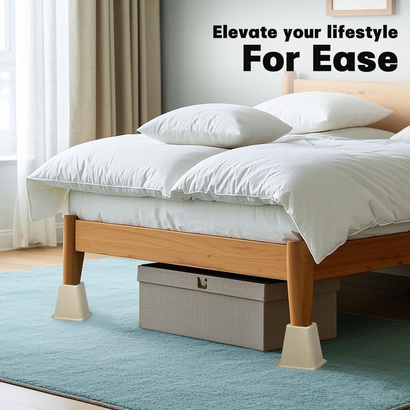 ANNKUT 6 Inch Heavy Duty Bed Risers, Furniture Risers for
