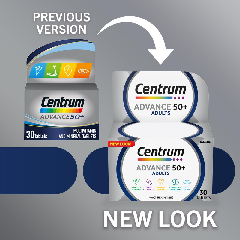 Centrum Advance 50+ Tablets Multivitamin & Mineral Supplements, with 24