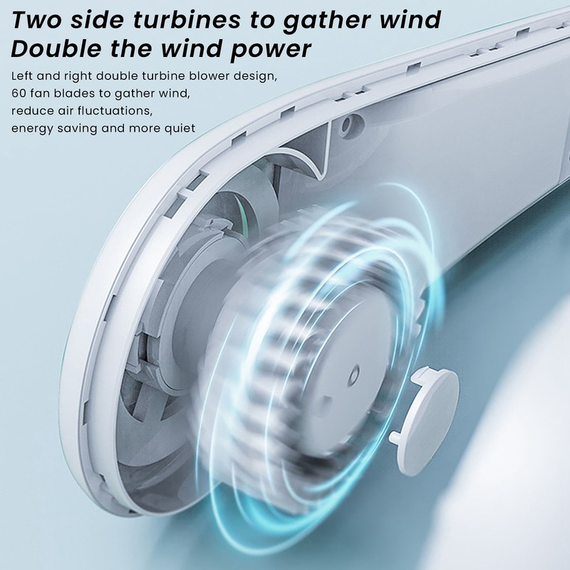 Bladeless Neck Fan Multifunction 3 Speeds USB Charging Wearable Portable
