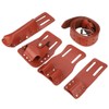 Leather Tool Belt, 5in1 Carpenters Belt Tool Pouch, Dark Red