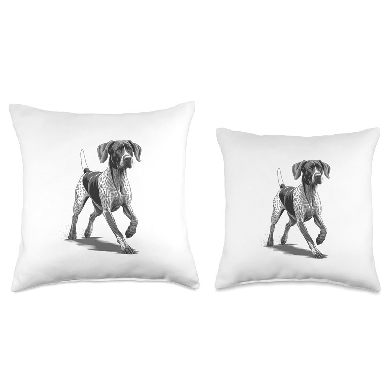 GSP German Shorthaired Pointer Hunting Dog Throw Pillow