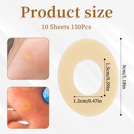 150Pcs Corn Cushions for Toes Corn Pads for Feet Oval Callus Cushions Self-Adhesive Pads for Calluses, Corns, Blisters