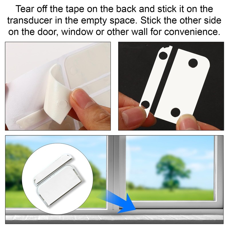 BOXOB 50 Pairs Alarm Sensor Adhesive Strips, Durable Pre-Cut Double