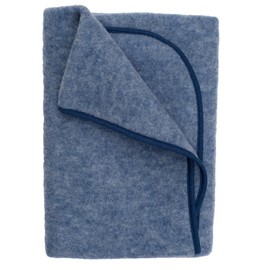 Cosilana, Fleece Blanket, 100% Wool, 31" x 39" (Blue Melange)