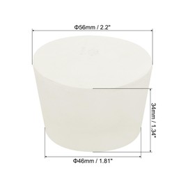 sourcing map Rubber Tapered Plug 46mm to 56mm Solid Test Tubes Bungs Stopper White for Lab Home 1 Pieces