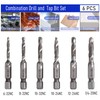FOCMKEAS 6 PCS Combination Drill and Taps Bit Set, SAE