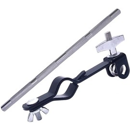 TUOREN Cowbell Mounting Clamp with 9.4" Steel Arm Drum Cowbell Mounting Percussion Bracket for Jam Blocks, Tambourine