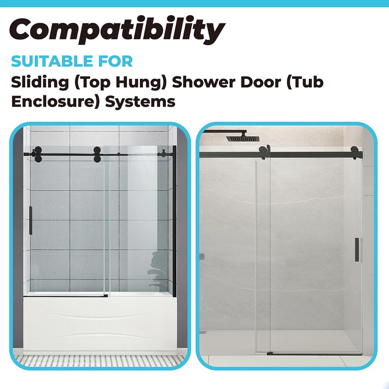 PalpitateC Black Sliding Shower Door Bottom Guide with Screw fits