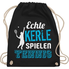 Shirtracer - Gym Bag Backpack - Tennis Player Gift - Real Guys Playing Tennis, 1 black