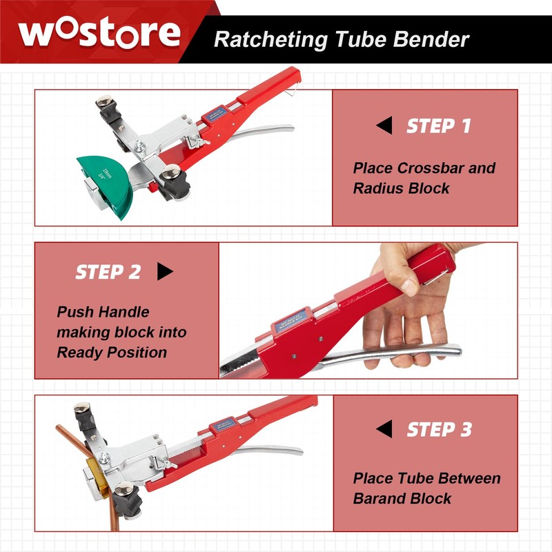 Wostore Tube Bender Kit with Reverse Bend Includes 1/4-7/8 Sizes