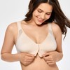 Delimira Women's Front-Fastening Bra, Full Cups Without Underwire and Inserts