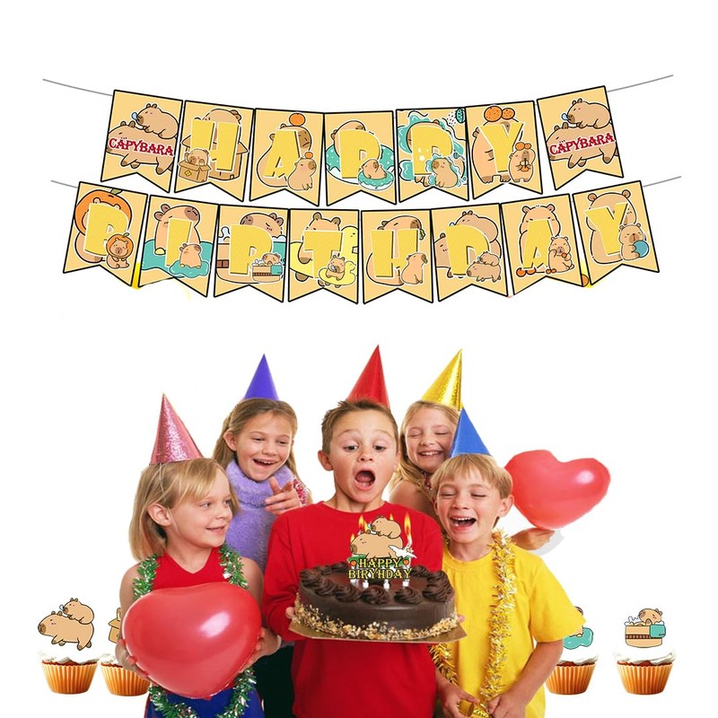 Capybara - Decoración de fiesta de cumpleaños con temática de