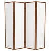 Red Lantern 6 ft. Tall Window Pane Shoji Screen-Walnut-4 Panels