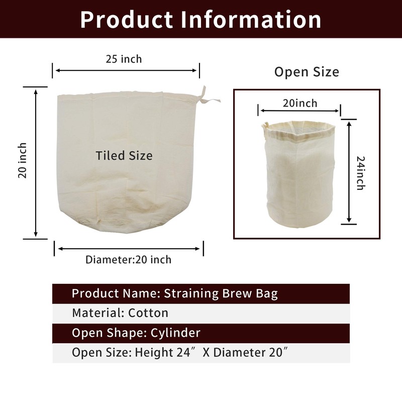 CONIE Extra Large 20"x24" Reusable Straining Brew in a Bag