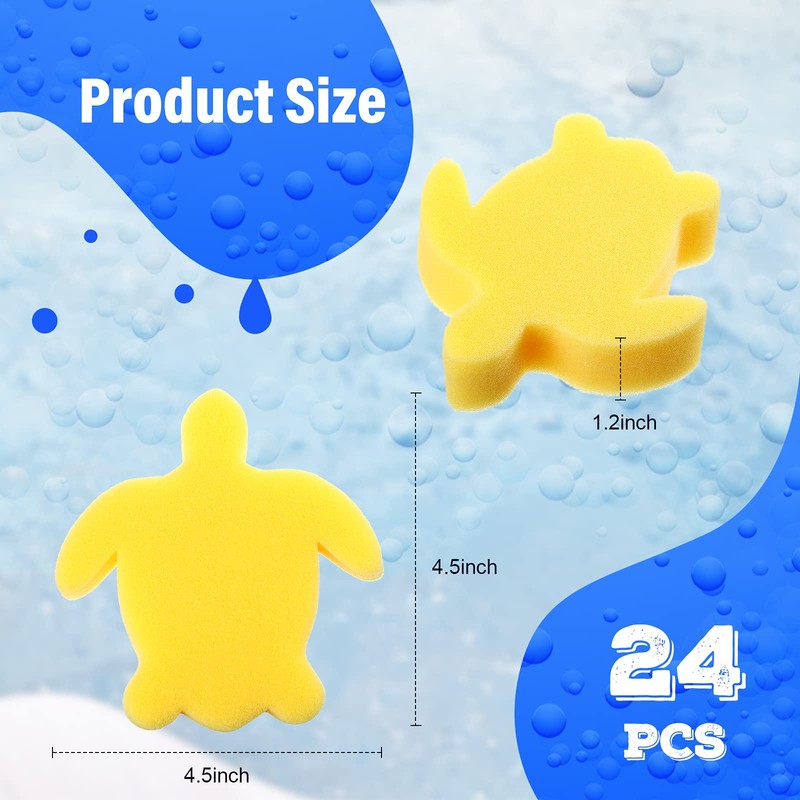 Chuangdi 24 Pieces Hot Tub Sponge, Turtle Oil Scum Absorbing