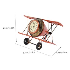 Mobestech Retro Airplane Clock Model Vintage Decorative Desktop Clock for Home Cafe Pub Office Unique Abstract Sculpture with Easy to Read Design for Living Room Bedroom Decor