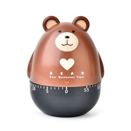Kitchen Mechanical Timer,Bear Kitchen Timer Multipurpose Lovely Kitchen Cooking Tools for Cooking Meeting Teaching Games Homework Time Management (Brown)