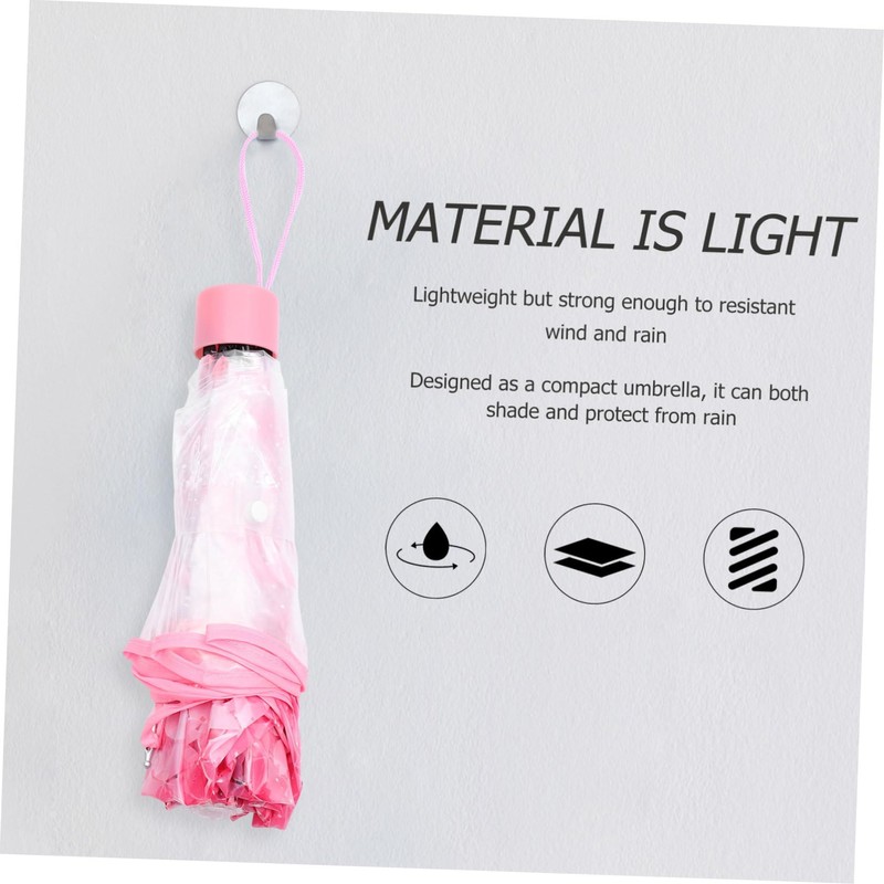 TOVINANNA Creative Flower Decor Transparent Folding Umbrella Automatic Compact Outdoor