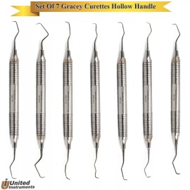 Medentra Set Of 7 Dental Gracey Curettes Periodontal Scaling and Root Planing Subgingival