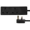 PRO ELEC PRO ELEC PELB1395 2-Gang Extension Lead, 0.5m, Black