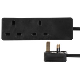 PRO ELEC PRO ELEC PELB1395 2-Gang Extension Lead, 0.5m, Black