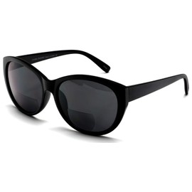 SAMBA SHADES Reader Sunglasses for Women Bifocal for Reading Under the Sun Cateye Glasses Matte Black 2.00
