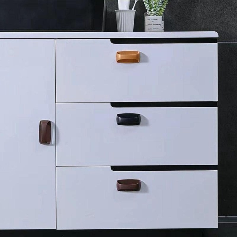 Adhesive Handle, 2 Pcs White Self-Stick Wardrobes Handles Helper with