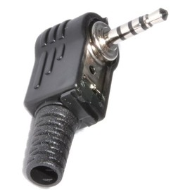 4 Pin 2.5 mm Right Angled Soldering Jack Plug Connector for 4 mm AV Cable