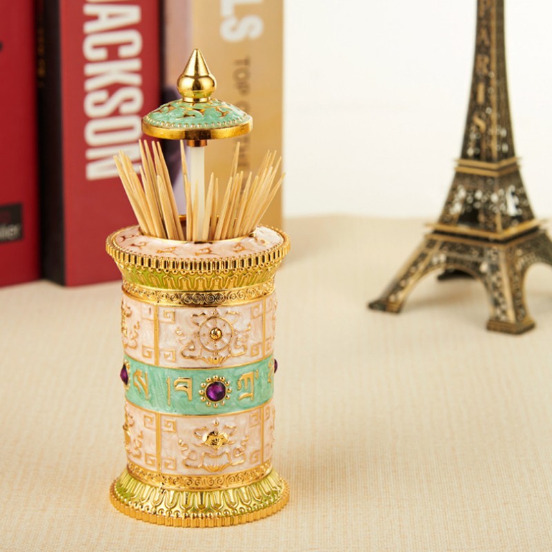 Home Kitchen Hotel Rotating Press Toothpick Holder Box Dispenser Organizer