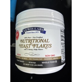 Lewis Labs Nutritional Yeast Flakes plant based whole food 16oz 30 servings.