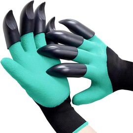 Fovakabo Garden Gloves with Claws, Breathable Gardening Work Gloves for Digging, Claw Gardening Gloves for Planting, Anti-Puncture Garden Gloves Best Gifts for Gardeners(1 Blue).