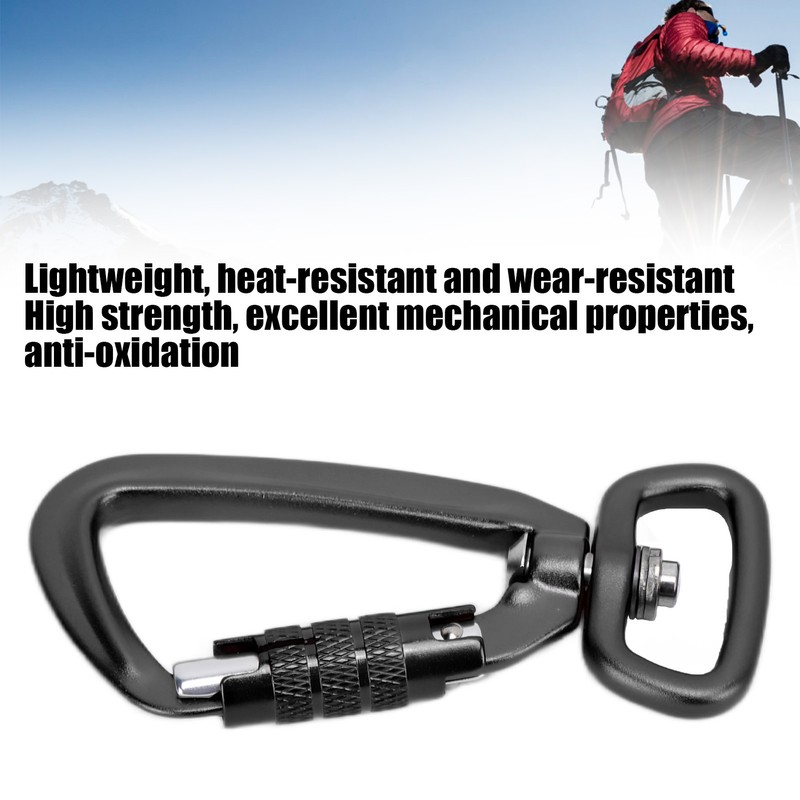 Carabiner Clip Auto Locking Square Bottom 360 Rotational Hook Accessory