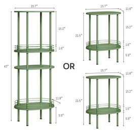 DGSANDGO Small Round Side Table,Bedside Table with Storage, Morden Round Nightstand, Samll Side Table for Living Room，Bathroom,Bedroom, Nursery, Laundry, Green