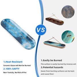 CEREMONY Incense Stand, Horizontal Mount, Safe, Stylish, Pottery, Portable, Incense Burner, Study Stand, Meditation, For Sleeping, Buddhist Altar, Tea Ceremony, Interior (Incense Not Included)