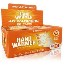 Everlasting Heat Hand Warmers 20 Pairs (40 Warmers) - Up to 10 Hours of Long Lasting Warmth and Hot Hands - Easy Air Activation for Hands, Body and Feet - TSA Approved