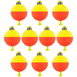 Fishing Floats and Bobbers - 10 Pack Fishing Foam Float Balls,EVA Foam Oval Shape, Push Button Buoys, Angler Supplies for Freshwater Beginners